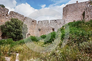 The ruins of the ancient Kritinia castle at Rhodes island, Greece