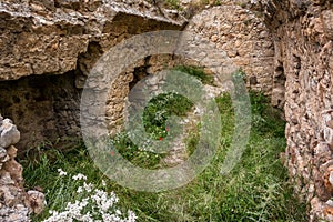 The ruins of the ancient Kritinia castle at Rhodes island, Greece