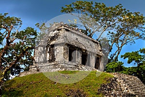 Ruins of Ancient mayan cities. Palenque Temple