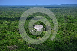 Ruins of the ancient Mayan city of Calakmul photo