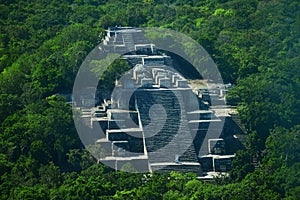 Ruins of the ancient Mayan city of Calakmul photo