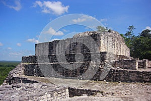 Ruins of the ancient Mayan city of Calakmul photo