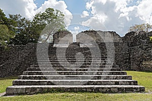 The ruins of the ancient Mayan city of Kohunlich, Quintana Roo, Mexico photo