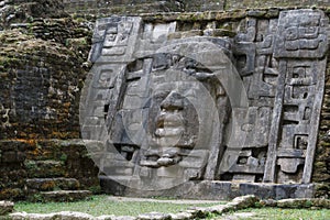 Ruins of the ancient Mayan city Lamanai photo