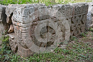 Ruins in ancient Mayan site Uxmal, Mexico.