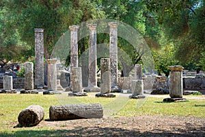 The ruins of ancient Olympia, Greece. Here takes place the touch of olympic flame.