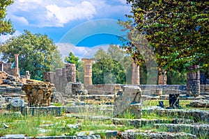 The ruins of ancient Olympia, Greece. Here takes place the touch of olympic flame.