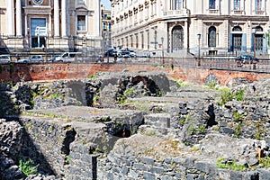 Ruins of ancient roman amphitheater, Catania