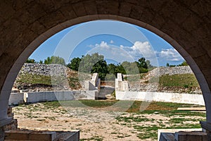 Ruins of the ancient Roman Burnum military camp in Krka National park