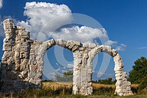 Ruins of the ancient Roman Burnum military camp in Krka National park