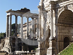 Ruins of an ancient Roman forum