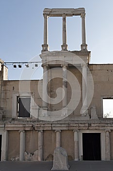 Ruins of Ancient Roman theater of Philippopolis in city of Plovdiv, Bulgaria