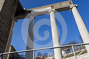 Ruins of Ancient Roman theater of Philippopolis in city of Plovdiv, Bulgaria