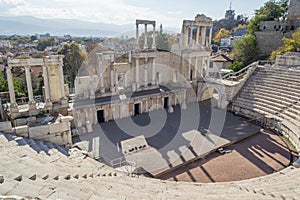 Ruins of an Ancient Roman Theatre in Plovdiv, Bulgaria