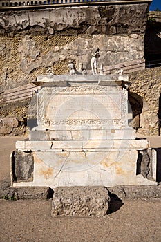 Ruins of ancient roman town Ercolano - Herculaneum, destroyed by the eruption of the Mount Vesuvius