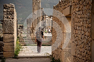 Ruins of the ancient Roman town of Volubilis in Morocco