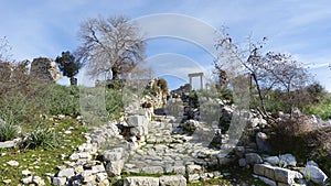 The ruins of ancient stairs in Kaunos.