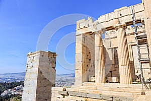 Ruins of ancient temple on Acropolis hill