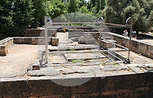 Ruins of an Ancient Temple and altar, Tel Dan River Nature Reserve, North Israel