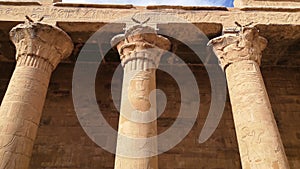 The ruins of the ancient temple of Horus in Edfu, Egypt