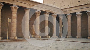 The ruins of the ancient temple of Horus in Edfu, Egypt