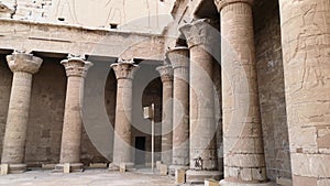 The ruins of the ancient temple of Horus in Edfu, Egypt