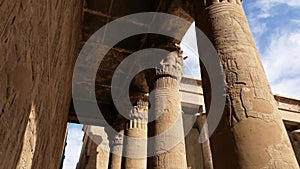 The ruins of the ancient temple of Horus in Edfu, Egypt