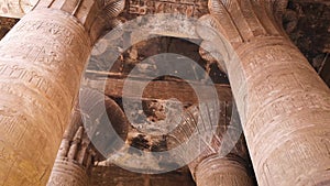 The ruins of the ancient temple of Horus in Edfu, Egypt