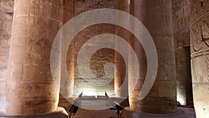 The ruins of the ancient temple of Horus in Edfu, Egypt