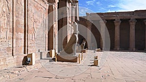 The ruins of the ancient temple of Horus in Edfu, Egypt