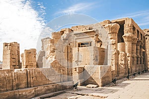 The ruins of the ancient temple of Horus in Edfu, Egypt