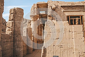 The ruins of the ancient temple of Horus in Edfu, Egypt