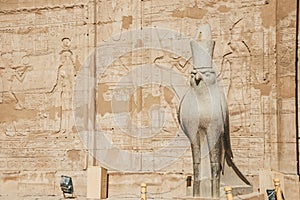 The ruins of the ancient temple of Horus in Edfu, Egypt