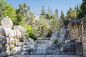 Ruins of the ancient temple at Niha Bekaa village photo