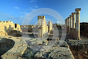 Ruins of ancient temple at Paphos, Cyprus. photo