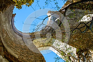 ruins of an ancient temple. A place to worship and veneration the spirits of the dead photo