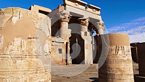 The ruins of the ancient temple of Sebek in Kom - Ombo, Egypt.