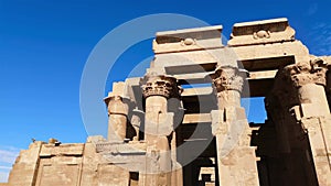 The ruins of the ancient temple of Sebek in Kom - Ombo, Egypt.