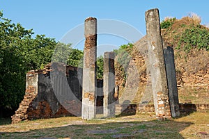 Ruins of the ancient temple Wat Nakorn Kosa in Lopburi, Thailand.