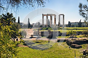 Ruins of ancient temple of Zeus, Athens - Greece