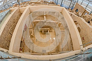 Ruins of the ancient Terrace Houses of Ephesus or Houses on the Slope, located in Turkey