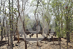 Ruins of Ancient Thai Temple Wat Chedi Kao Yod.