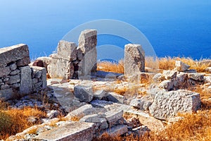 The ruins of Ancient Thera, Santorini photo