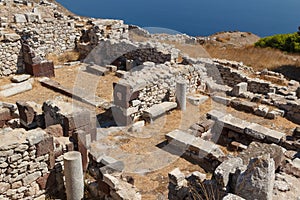 Ruins of the Ancient Thira town, Santorini island