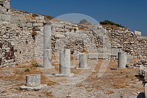 Ruins of the Ancient Thira town, Santorini island