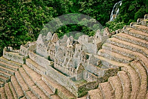 Ruins of an ancient town on the Inca Trail to Machu Picchu, Peru