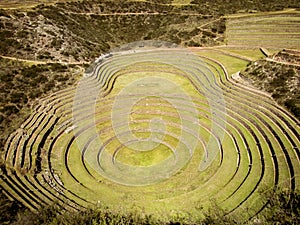 Ruins of an ancient traditional agricultural system in Peru photo