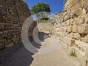 Ruins of ancient Troia city, Canakkale Dardanelles / Turkey