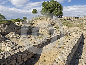 Ruins of ancient Troia city, Canakkale Dardanelles / Turkey