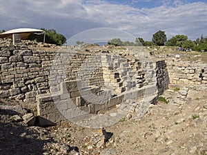 Ruins of ancient Troia city, Canakkale Dardanelles / Turkey